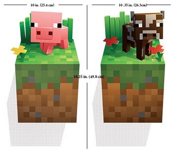 Наклейка на стену Майнкрафт Minecraft Baby Pig and Baby Cow 