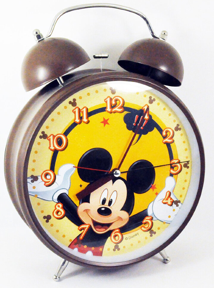 Будильник Микки Маус Mickey Mouse большой (коричневый) 