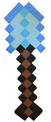 Игрушка Лопата Майнкрафт пиксельная алмазная 