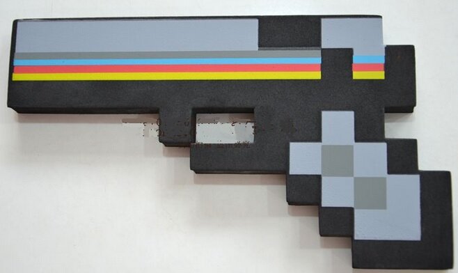 Игрушка Пистолет Майнкрафт пиксельный черный 