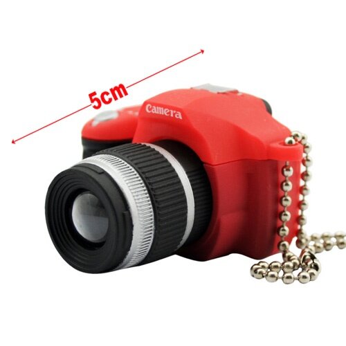Брелок фотоаппарат со вспышкой красный 